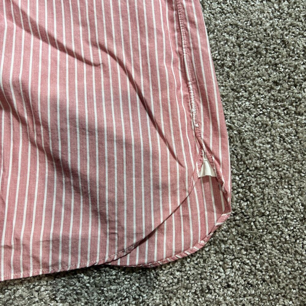Sewn For J Crew Shirt Mens Large Pink Stripe Button Up 2 Ply Prep Classic - Picture 8 of 13